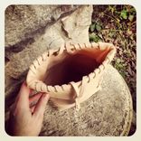Laced Leather Clutch // Foldover // Hand Stitched // Sculpted 4 small