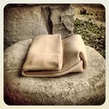 Minimalist Leather Clutch // Foldover // Hand Stitched // Sculpted 2 small