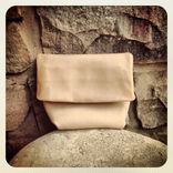Minimalist Leather Clutch // Foldover // Hand Stitched // Sculpted 3 small