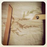 Japanese Maple Leaf Printed Organic Linen With Heavy Metal Zipper And Rivets 5 small