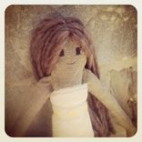 Wedding Rag Doll In A Vintage Lace Adn Organic Muslin Dress 4 small