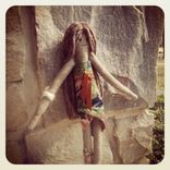 Dakota -- Rag Doll With Upcycled Upholstery Dress 5 small