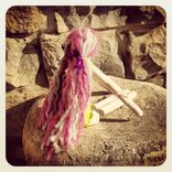 Rag Doll With Vintage Fabric Dress 3 small