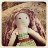 Rag Doll With Vintage Gingham Dress 4 small