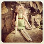 Rag Doll With Vintage Gingham Dress 5 small