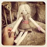 Rag Doll /Organic Cotton Muslin /Plant Dyed /Up-Cycled /Vintage Clothing 1 small