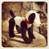 Jointed Dog Terrier Collie /Hand Stitched Details /Recycled Materials 1 small