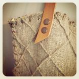 Diamond Tote Textured Organic Linen /Beeswaxed Leather Trim /Plant Dyed Linen Lining 3 small