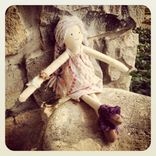 Rag Doll Organic Cotton Muslin /Plant Dyed /Up-Cycled / Vintage Clothing 2 small