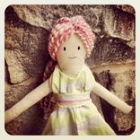 Rag Doll /Organic Cotton Muslin /Plant Dyed /Up-Cycled / Vintage Clothing 2 small