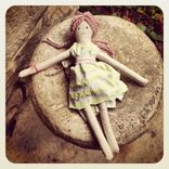 Rag Doll /Organic Cotton Muslin /Plant Dyed /Up-Cycled / Vintage Clothing 4 small