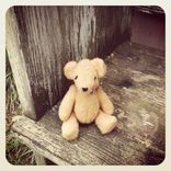 Furry Felt Bear Hand Stitched /Jointed /Embroidered Details /Reworked And Recycled Materials 1 small