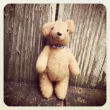 Furry Felt Bear Hand Stitched /Jointed /Embroidered Details /Reworked And Recycled Materials 4 small