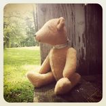 Vintage Teddy Bear Traditional Furry Felt /Hand Stitched /Jointed Recycled Materials 1 small