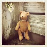 Vintage Teddy Bear Traditional Furry Felt /Hand Stitched /Jointed Recycled Materials 2 small