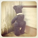 Furry Felt Bear Hand Stitched /Jointed Embroidered Details /Reworked And Recycled Materials 1 small