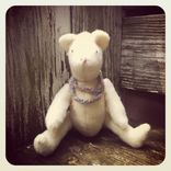 Vintage Style Teddy Bear /Hand Stitched /Embroidered Details /Reworked And Recycled Materials 2 small