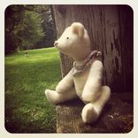 Vintage Style Teddy Bear /Hand Stitched /Embroidered Details /Reworked And Recycled Materials 4 small