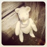 Vintage Style Teddy Bear /Hand Stitched /Embroidered Details /Reworked And Recycled Materials 5 small