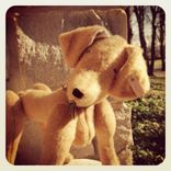 Jointed Dog Greyhound // Fur Made From Recycled Bottles /Vintage Style /Hand Stitched Details 1 small