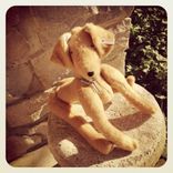 Jointed Dog Greyhound // Fur Made From Recycled Bottles /Vintage Style /Hand Stitched Details 2 small