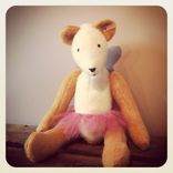 Large Jointed Bear /Fur Made From Recycled Bottles /Vintage Style /Hand Stitched Details 1 small