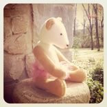 Large Jointed Bear /Fur Made From Recycled Bottles /Vintage Style /Hand Stitched Details 2 small