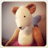 Large Jointed Bear /Fur Made From Recycled Bottles /Vintage Style /Hand Stitched Details 3 small