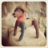 Jointed Dog /Made From Up Cycled Corduroy /Vintage Style /Hand Stitched Details 2 small