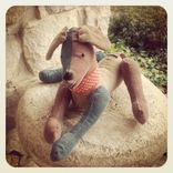 Jointed Dog /Made From Up Cycled Corduroy /Vintage Style /Hand Stitched Details 4 small