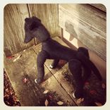 Jointed Dog Greyhound /Fur Made From Recycled Bottles /Vintage Style /Hand Stitched Details 4 small