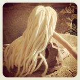 Rag Doll Organic Cotton Muslin /Plant Dyed /Painter's Linen Dress /Alpaca And Silk Hair 4 small