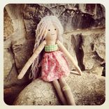 Rag Doll // Organic Cotton Muslin // Plant Dyed // Vintage Fabric Dress 2 small