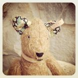 Mohair Bear /Heirloom /Jointed /Vintage Style / Hand Stitched /Liberty Of London Fabric /Leather 1 small