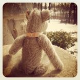 Mohair Bear /Heirloom /Jointed /Vintage Style / Hand Stitched /Liberty Of London Fabric /Leather 2 small