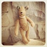 Mohair Bear /Heirloom /Jointed /Vintage Style / Hand Stitched /Liberty Of London Fabric /Leather 4 small