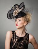 Black And Taupe Merry Widow Veil 2 small