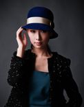 Blue Fur Felt Cloche 1 small