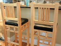 Modern Kitchen Maple Stool With Decorative Inlaid Walnut Plugs 5 small