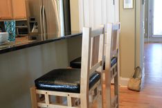 Modern Kitchen Maple Stool With Decorative Inlaid Walnut Plugs 3 small
