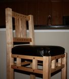 Modern Kitchen Maple Stool With Decorative Inlaid Walnut Plugs 1 small