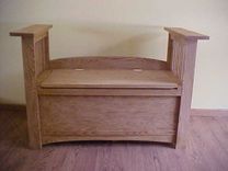 Custom Made Oak Storage Bench 1 small