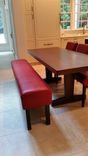 Authentic Leather And Walnut Leg Dining Bench 2 small