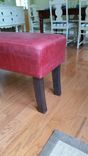 Authentic Leather And Walnut Leg Dining Bench 5 small