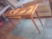 Reclaimed Herringbone Top Hall Table 4 small
