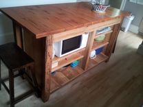 Custom Reclaimed Pine Kitchen Island 3 small
