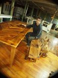 Reclaimed Herringbone Top Farmers Table And Bench 2 small