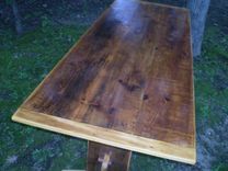 Reclaimed Pine Trestle Farmers Table / Dining Table 4 small