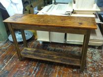Reclaimed Pine Hall Table / Live Edge 3 small