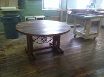 64" Round Reclaimed Pine Dining Table 1 small